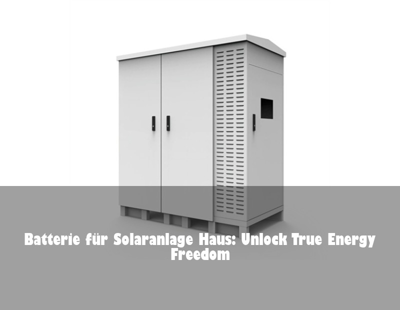 Batterie für Solaranlage Haus: Unlock True Energy Freedom
