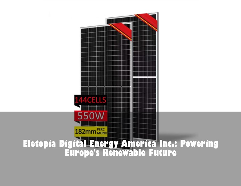 Eletopia Digital Energy America Inc.: Powering Europe's Renewable Future