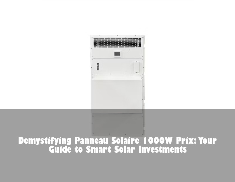 Demystifying Panneau Solaire 1000W Prix: Your Guide to Smart Solar Investments