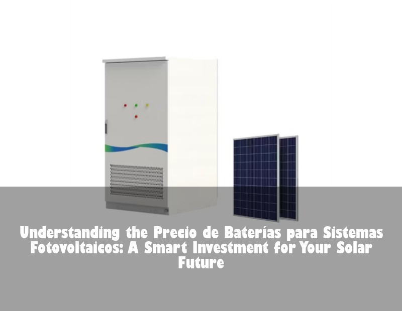 Understanding the Precio de Baterías para Sistemas Fotovoltaicos: A Smart Investment for Your Solar Future