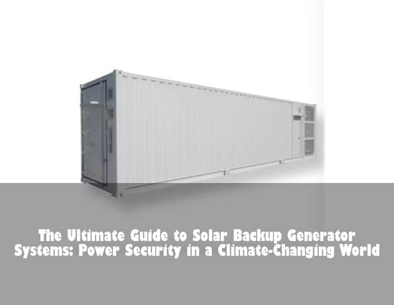 The Ultimate Guide to Solar Backup Generator Systems: Power Security in a Climate-Changing World