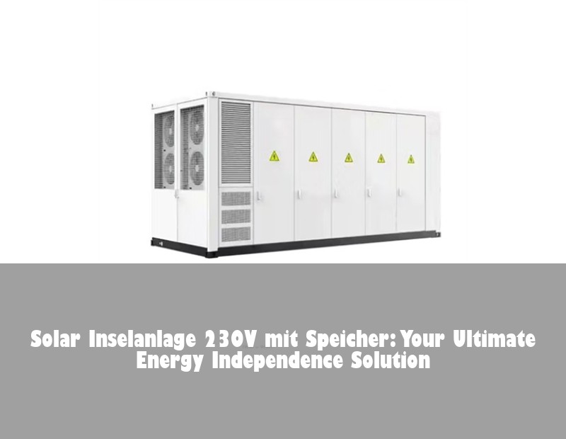 Solar Inselanlage 230V mit Speicher: Your Ultimate Energy Independence Solution