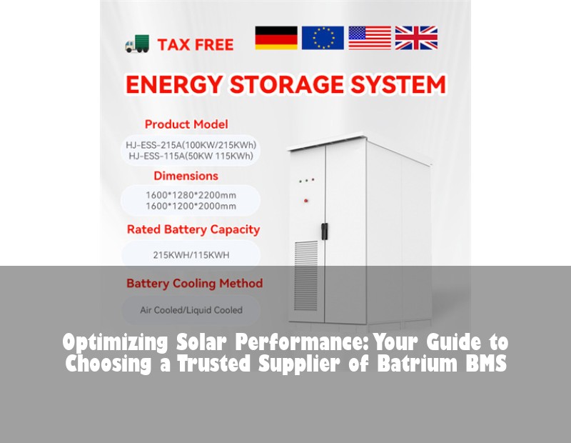 Optimizing Solar Performance: Your Guide to Choosing a Trusted Supplier of Batrium BMS | Huijue Solar
